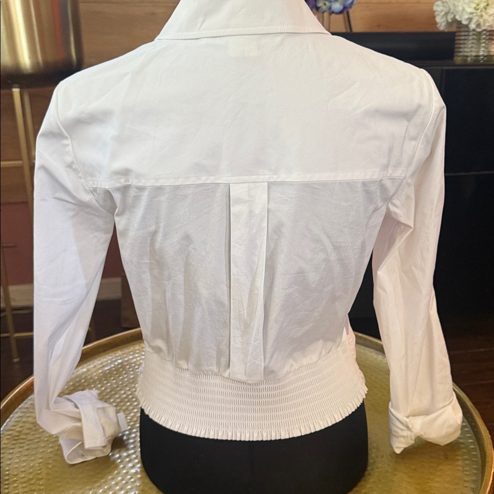 Veronica Beard White Button Down Top - image 7
